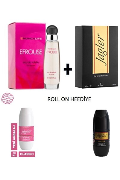 Hunca Efrouse EDT 50 ml Kadın Parfüm + Jagler Edt (Erkek) 90ml (ROLL-ON HEDİYE)