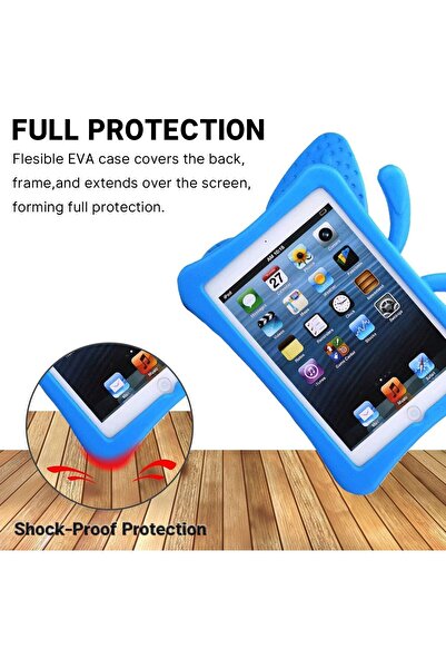 TheMohrim iPad 10.2 Kids 3D Butterfly EVA Shockproof Case (Blue)
