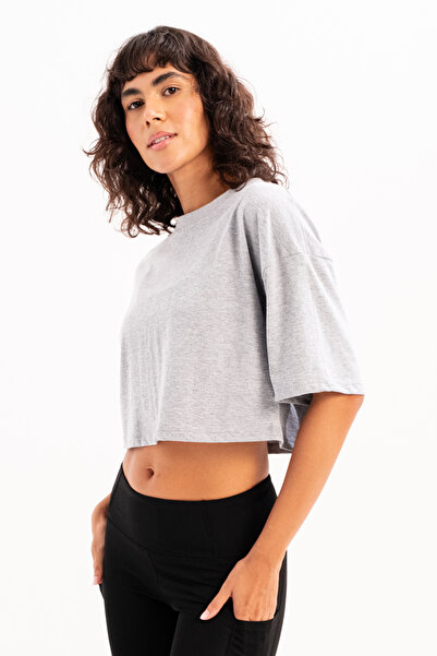 JUSTEVER Kurzes Damen-T-Shirt aus 100 % Baumwolle mit Rundhalsausschnitt