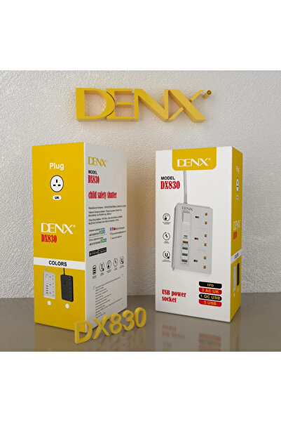 Denx وصلة كهربائية بطول 3 متر، 3250 واط، مخرج PD سريع DX830