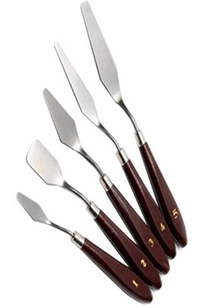 tuvval Metal spatula Resim Spatula Seti 5'li, Yağlı Boya, Akrilik Boya, Tuval Için Metal Spatula 5'li