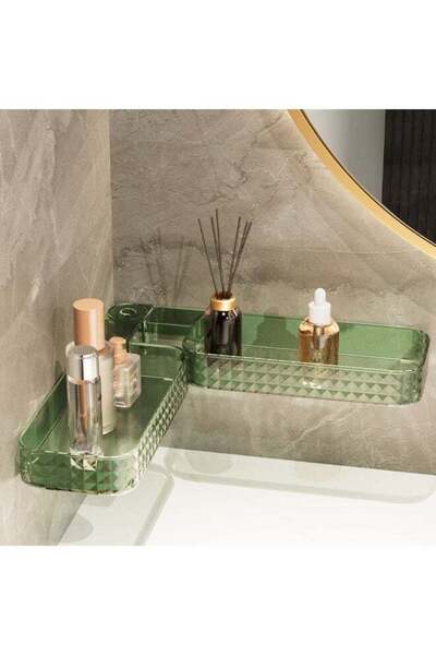 Generic Bathroom shelf, two forms can be folded to place in the corner or fla...
