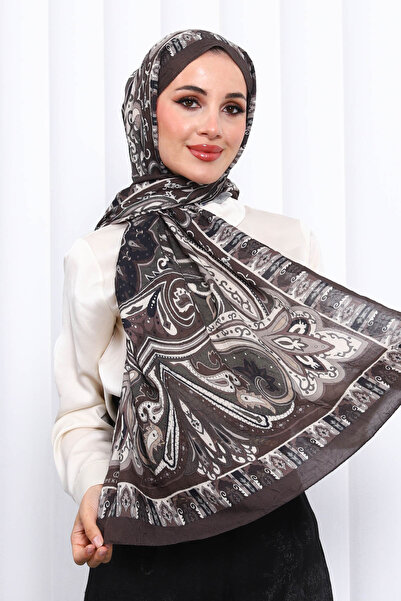 İmajButik Brown Patterned Cashmere Shawl