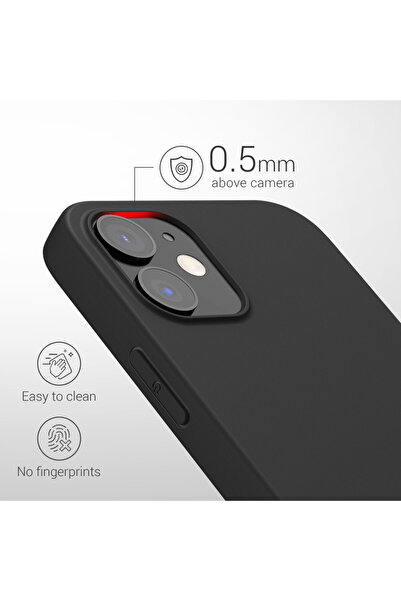 KWmobile Case for Apple iPhone 12 / iPhone 12 Pro, Silicone, Black, 53938.47