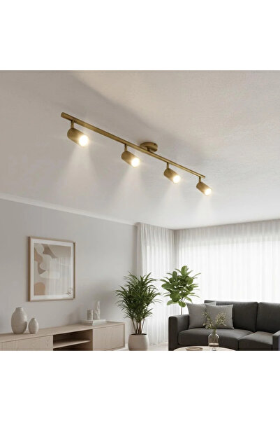 ROSE LIGHTING spot 4lü sıralı eskitme renk salon-mutfak-yatak odası ledli avize