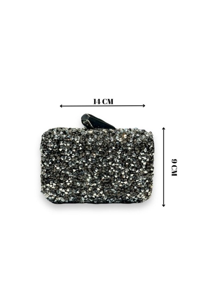 Levidor Square Stone Evening Dress Handbag 930190 Platinum