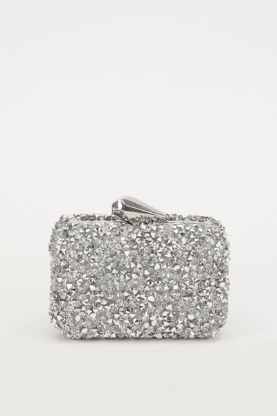 Levidor Square Stone Evening Dress Handbag 930190 Silver