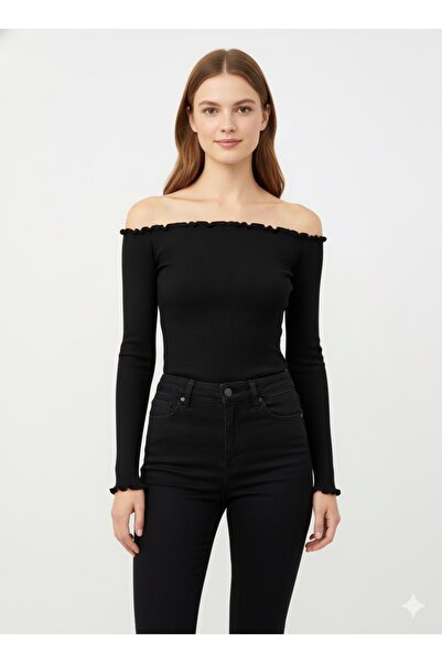 ModaPlaza Women's Off-Shoulder Knit Blouse 14960