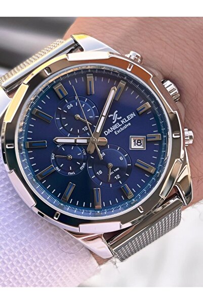 Daniel Klein Men's Wristwatch 30 Meters Water Resistant Steel Band + Bracelet Gift Vs.Blkt.0687