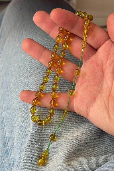 TESBİHKENTİ Gold Yellow Mahmut Başkale Series Fire Amber Prayer Beads