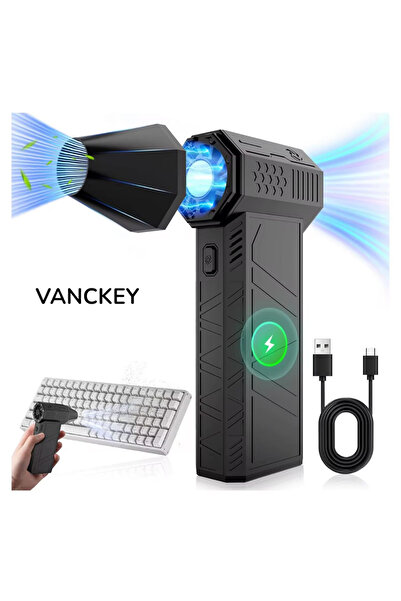 VANCKEY Çok Güçlü El Fanı 4 Kademeli Overclock Taşınabilir Şarjlı Soğutucu El...