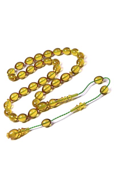 TESBİHKENTİ Gold Yellow Mahmut Başkale Series Fire Amber Prayer Beads