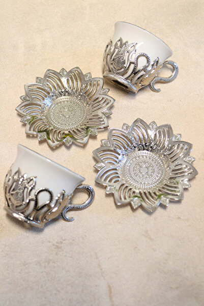 Bilenler 2-Piece Zemzem Set and Coffee Cup Set | Stylish Presentation with Metal Plate and Cup Coaster