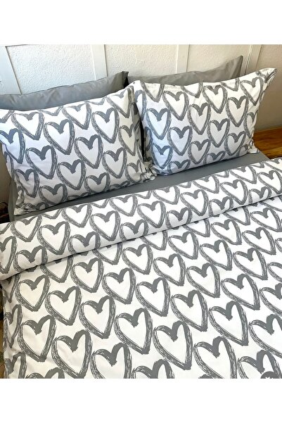 Home طقم غطاء لحاف مزدوج باللون الرمادي من Sibelarthome مصنوع من القطن بنسبة ...