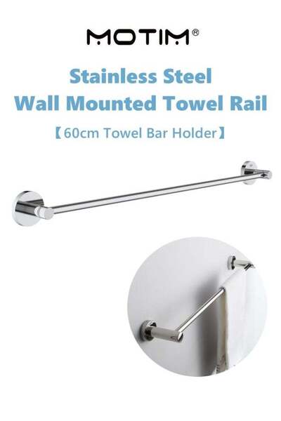 Generic Wall Mounted Towel Rail Towel Bar Holder Single Bathroom Towel Rod St...
