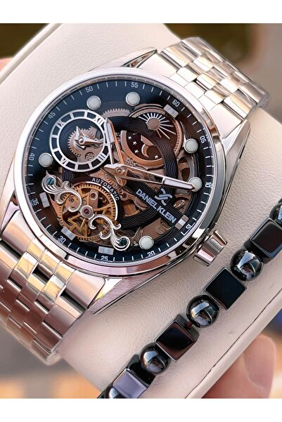 Daniel Klein Automatic Men's Wristwatch 30 Meters Water Resistant Steel Band + Bracelet Gift Vs.B