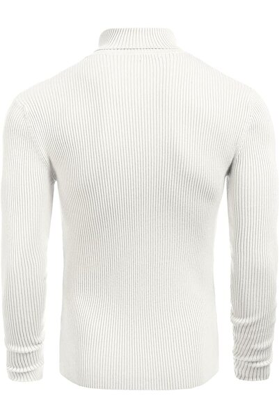 VASK Men's Corded Fabric Turtleneck Knitwear Sweater – Winter Slim Fit Turtleneck