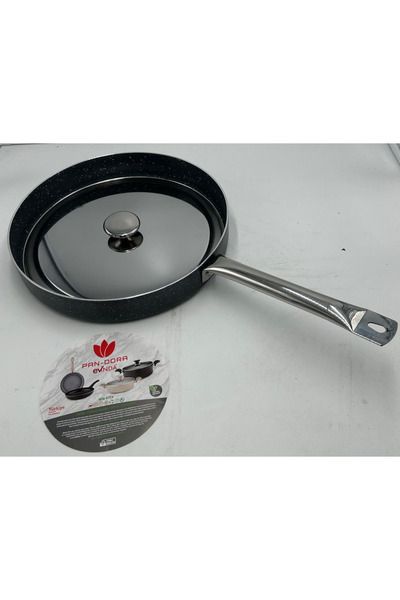 Rivorn Pan-Dora 34 cm Cast Iron Fish Pan with Lid | Steel Handle Fish Cooking Pan | Cast Iron Deep Pan