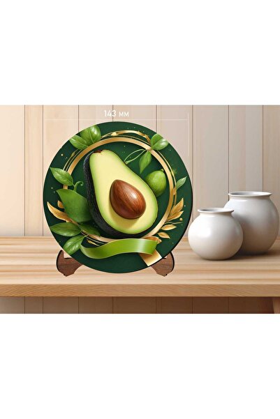 Altınuç Art Design Ahşap Masaüstü UV Baskılı Avokado Tropikal Temalı Dekorati...