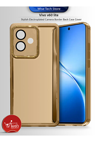 Wtech vivo V60 Lite 5G 2025 Soft Transparent Camera Protection Silicone Stylish Electroplated Case Cover