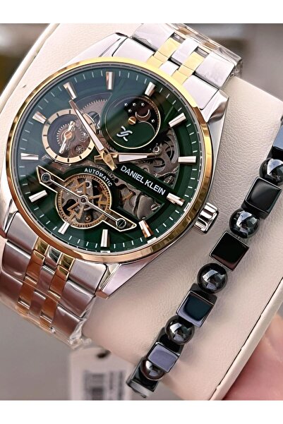Daniel Klein Automatic Men's Wristwatch 30 Meters Water Resistant Steel Band + Bracelet Gift Vs.B