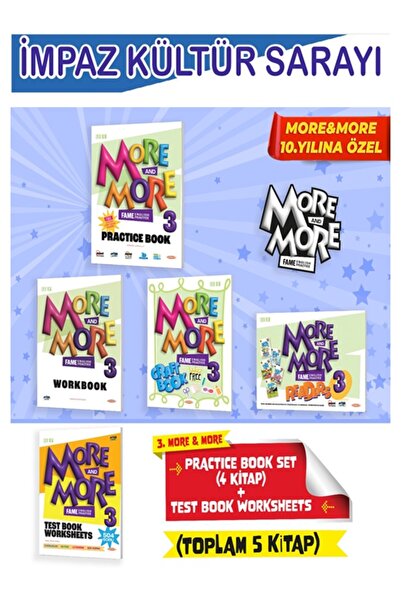 More & More 3 .Sınıf Practice Book Seti (4 Kitap) + Test Book Worksheets (Kam...