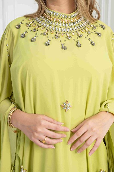 Nice Model Luxury Satin Jalabiya Crystal Embroidered Kaftan Long Sleeve Abaya Dress Evening Gown Plus Size