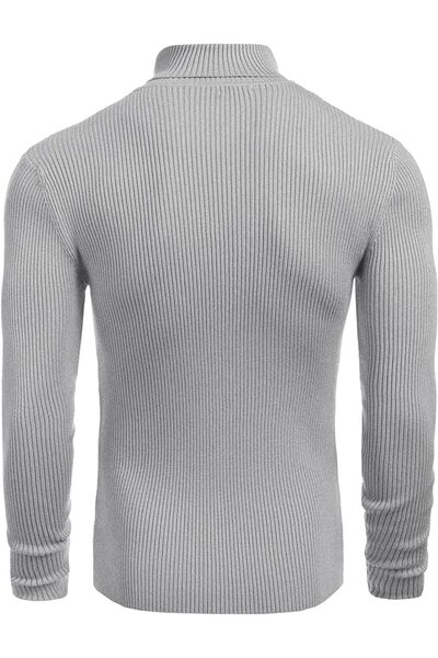 VASK Men's Corded Fabric Turtleneck Knitwear Sweater – Winter Slim Fit Turtleneck