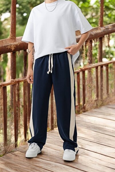 COCOPELLI Men's Side Stripe Regular Fit Casual Sweatpants Coc1498-9900