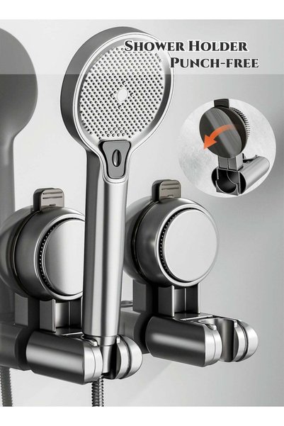 Generic No Drill Shower Head Holder,Strong Adhesion,360° Adjustable Suction C...