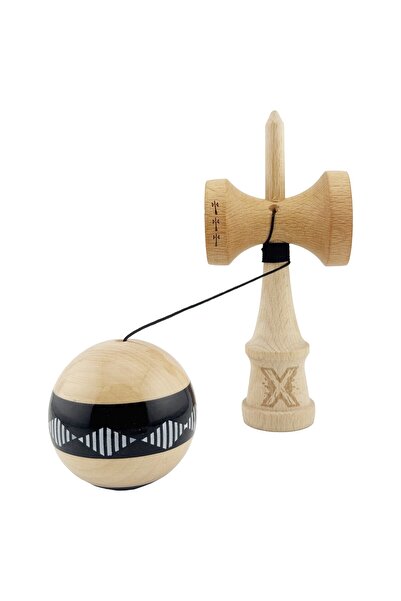 OEM Kendama X FREQUENCY Original Big Cups V2 with Large Cups, Metal Bearing 18 cm, Thread 55 cm, Black