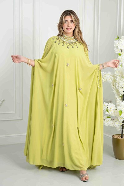 Nice Model Luxury Satin Jalabiya Crystal Embroidered Kaftan Long Sleeve Abaya Dress Evening Gown Plus Size