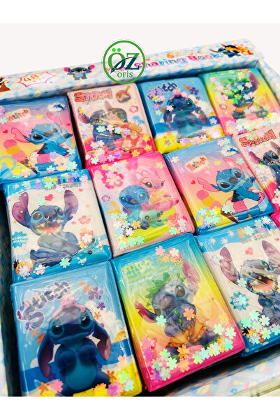 ÖZ OFİS Stitch 3 Adet Mini Sulu Sticker Defteri 300+ Stickerlı Stitch Defter ...