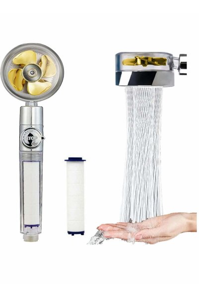 Generic High-Pressure Handheld Shower Head with Turbo Fan & Filter - Perfect ...