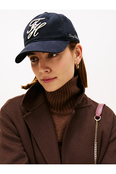Tommy Hilfiger Kadın Lacivert İşlemeli Şapka