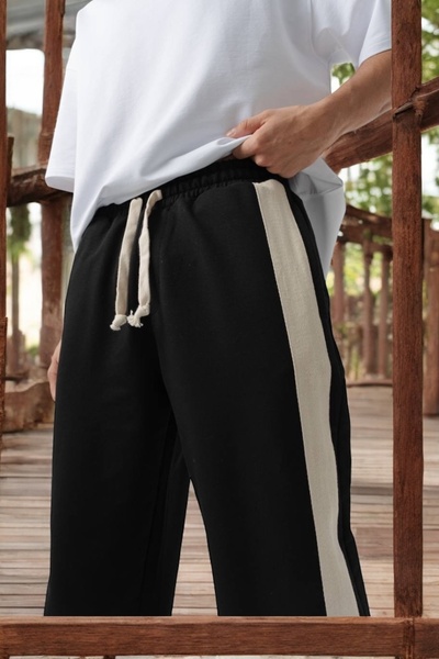 COCOPELLI Men's Side Stripe Regular Fit Casual Sweatpants Coc1498-9900