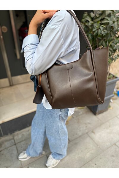 PurpleART Women's Bitter Brown Mini Wallet Large Size Shoulder Bag with Gift 25X40Cm