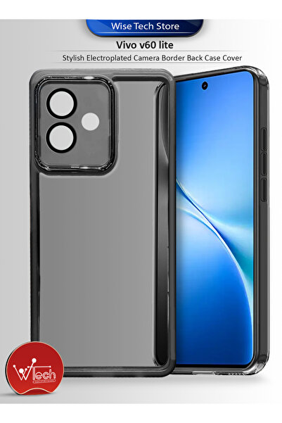 Wtech vivo V60 Lite 5G 2025 Soft Transparent Camera Protection Silicone Stylish Electroplated Case Cover
