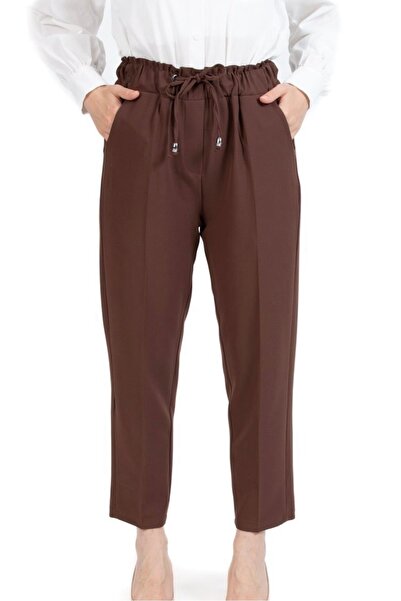 MERVE TESETTÜR Pantaloni din material elastic în talie