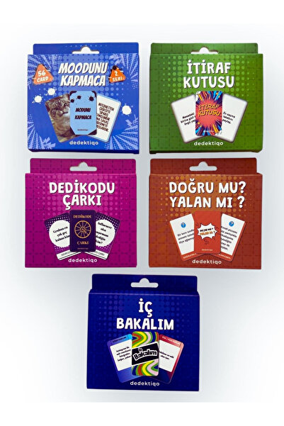 ÖZ OFİS Moodunu Bul 5'li Set Toplam 280 Kart Eğlence Yılbaşı Parti Dedektif S...