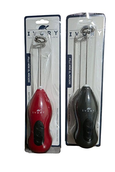 NaturalCharm Ivory IVO-CR139 Kırmızı Pilli Renkli Mini Mikser – Süt ve Kahve ...