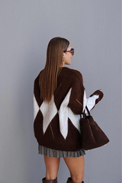 Rouge basıc Baklava Patterned Zero-Necklace Sweater