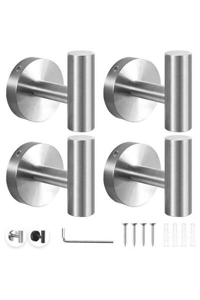 Generic 4 Pack Wall Towel Hooks Bathroom Coat Hook Stainless Steel Heavy Duty...