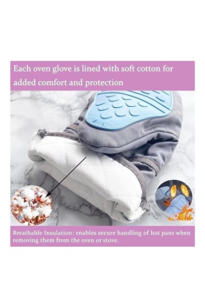 cc bin shihon Two-piece thermal silicone gloves with heat insulation, padded interior, withstands high temperatures.