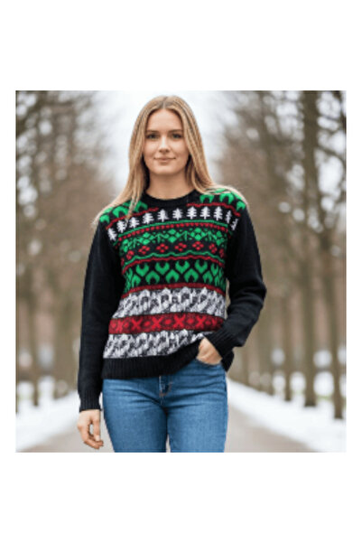 Star Fashion Pulover dama Craciun, model traditional, tricotat