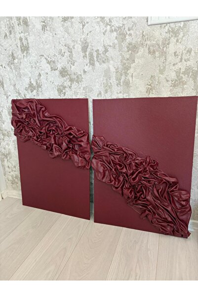Store BesArt 2li Kumaş detaylı tablo bordo 50x 70 ölçüde 2li set