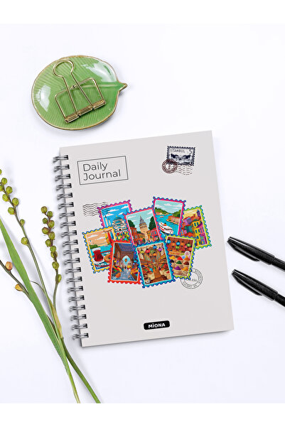 Miona A5 Spiral School Notebook 120 Pages Set of 2 2 Unlined Notebooks, Notebook