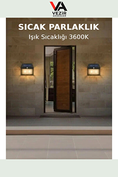 Gold Orion Solar 2'li LED Aplik | Hareket Sensörlü, 3 Modlu, Güneş Enerjili Bahçe – Garaj – Duvar Lambası