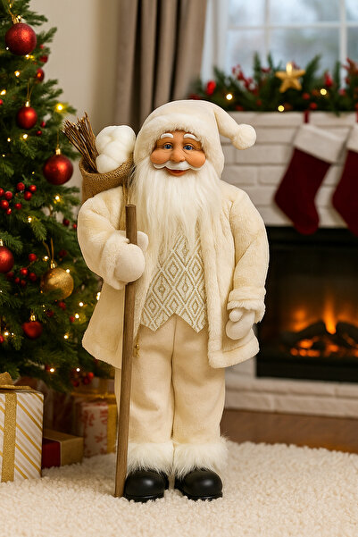 lve Christmas figurine, Santa Claus with staff, 45 cm