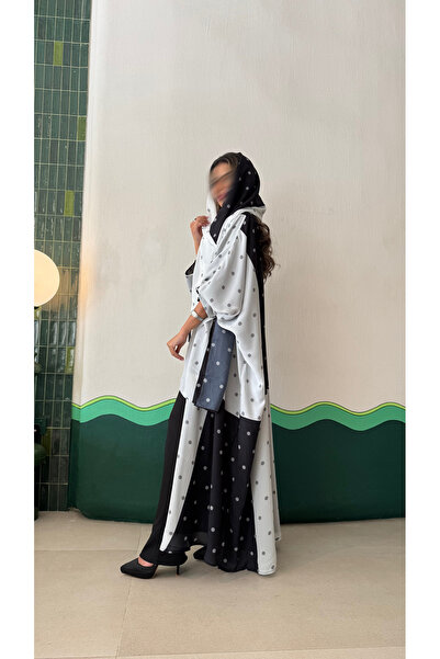 AYA MWT450 - Black and white polka dot abaya
